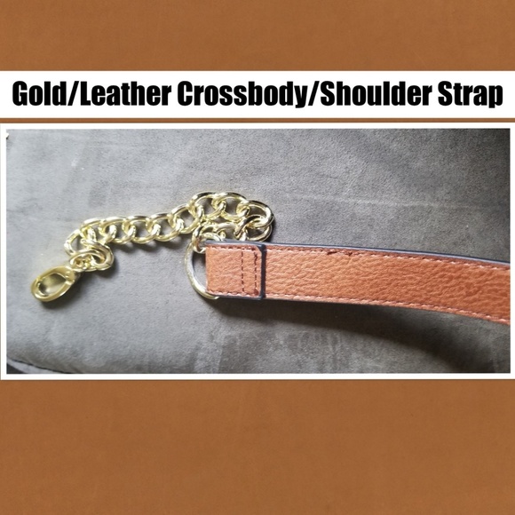 Cognac Bag with Rose Bow & Matching Clutch - Picture 7 of 8